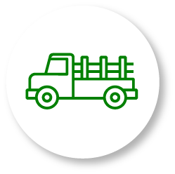 icono lineal de un camión transportista