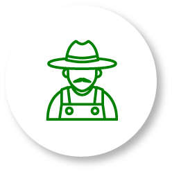 icono lineal de un granjero