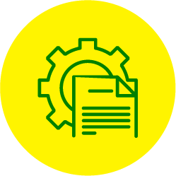 icono de un engranaje y un documento